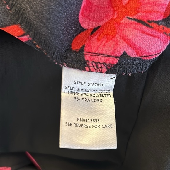 Sugarlips Black Hot Pink Floral Sleeveless Wide Leg Jumpsuit Size XS New! - Picture 9 of 9